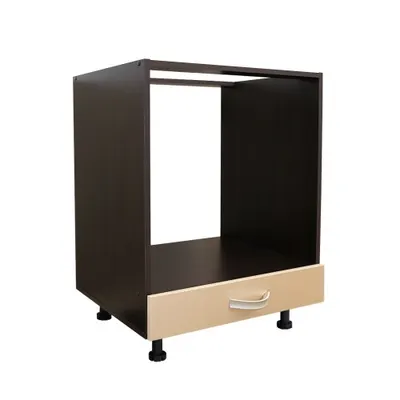 Corp pentru cuptor incorporabil cu sertar Zebra, wenge/cappuccino lucios, fara blat, 60 x 82 x 57 cm