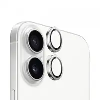 Folie de protectie Camera Spate Blueo Metal Frame pentru Apple iPhone 16 Plus / 16, Sticla Securizata, Argintie