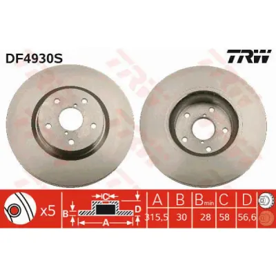 Disc frana TRW DF4930S