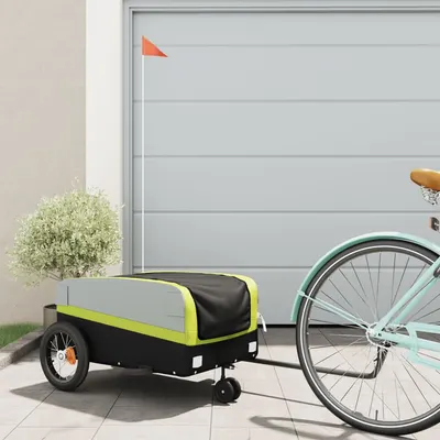 Gossi remorca pentru biciclete, negru si verde, 30 kg, fier