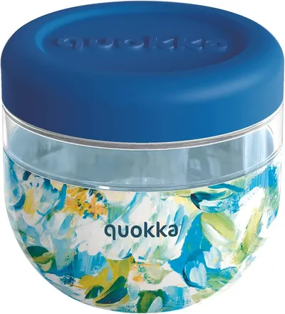 Borcan pentru mâncare Quokka Bubble - Blue Peonies, 770 ml