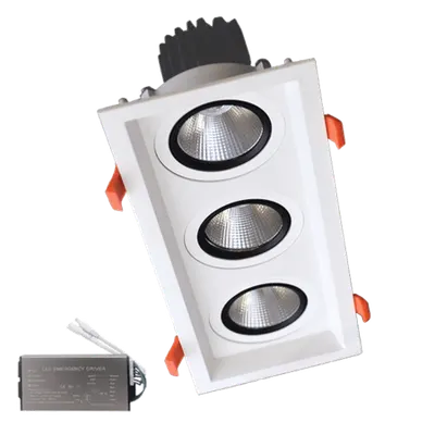 Spot Led Triplu 3x15w 230v 3000k Wh+kit Emergenta