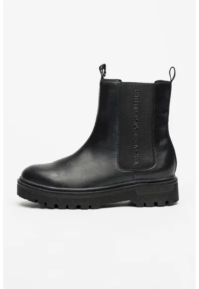 Ghete Chelsea de piele - Negru