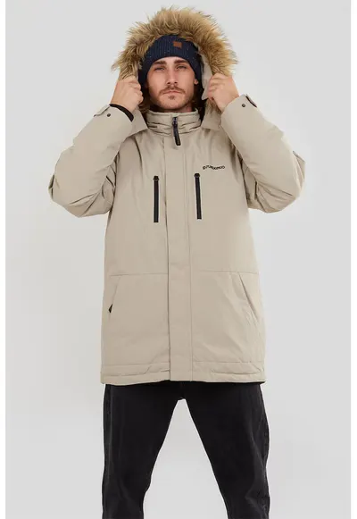 Parka impermeabila cu garnitura din blana sintetica Spirit - Gri deschis