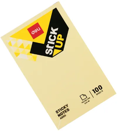 Hartie pentru notite Deli - 76 х 126 mm, 100 foi, pastel, galbene