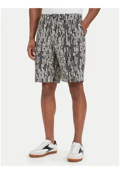 Pantaloni scurti barbati - Relaxed Fit - negru - bumbac