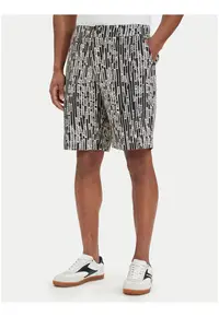 Pantaloni scurti barbati - Relaxed Fit - negru - bumbac -