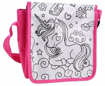 Geantă pentru colorat Raya Toys - Unicorn, cu 5 markere