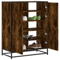 Gossi pantofar, stejar fumuriu, 75x38x97,5 cm, lemn prelucrat/metal