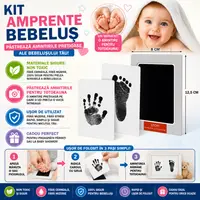 Kit amprenta cu tus non-toxic, pentru maini si picioare bebelusi