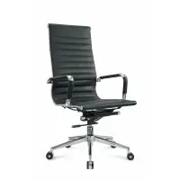 Scaun de birou ergonomic Prestige, reglabil din piele ecologica neagra ,cadru aluminiu ,design modern ,dimensiuni 500*560*1040-1100 mm