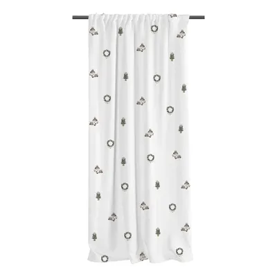 Draperie albă din bumbac satinat 110x250 cm Festive Car – Butter Kings