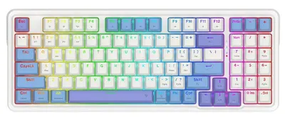 Tastatură mecanică Redragon - Gloria Pro, wireless, Redragon Orange, RGB, alb
