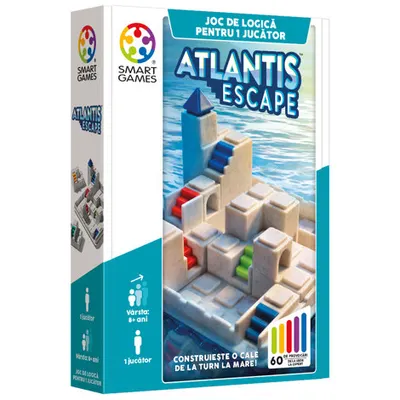 Smart Games - Atlantis Escape joc de logica cu 60 de provocari 8+ ani editie lb. Romana