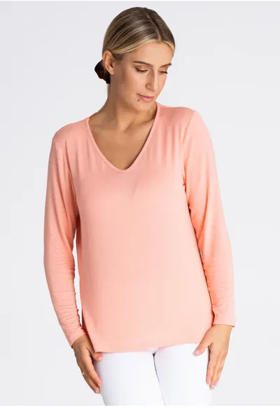 Bluza dama - Viscoza/Elastan - Maneca lunga - Roz