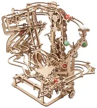 Puzzle 3D din lemn Ugears din 400 piese - Pistă pentru bile de marmură