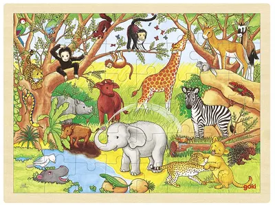 Puzzle din lemn Goki - Africa