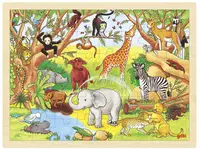 Puzzle din lemn Goki - Africa