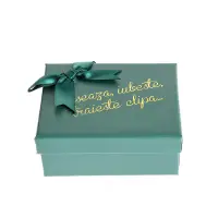 Cutie de cadou verde cu mesaj 10 cm