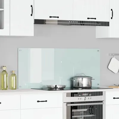 vidaXL Panou de bucătărie Alb 120 x 50 cm sticlă securizată