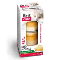Hrana umeda pentru pisici Brit Care Double Layer Mousse Real Chicken Cheese 6 x 25 gr