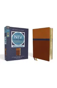 NIV Study Bible, Fully Revised Edition, Personal Size, Leathersoft, Brown/Blue, Red Letter, Comfort Print