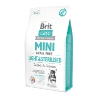 BRIT Care Mini Light & Sterilised, XS-S, Iepure, hrană uscată fără cereale câini sterilizați, 2Kg