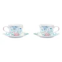Set porțelan 2 cești și farfurii 110ml Under the sea