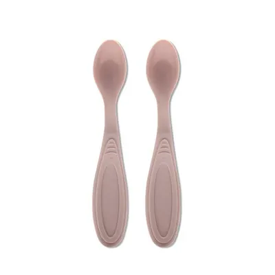 Set de 2 lingurite My Friend Mellow Rose cu margine rotunjita 6 luni+