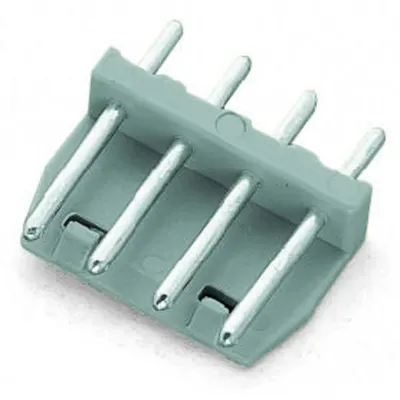 Solder pin strips with locking levers; gray