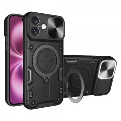 Husa pentru Apple iPhone 16 Plus, Techsuit, CamGuard Pro, Neagra