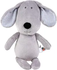Jucărie moale de îmbrățișat Bali Bazoo - Dog, 28 cm, gri