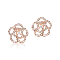 Cercei din aur roz cu diamante de 1.8ct