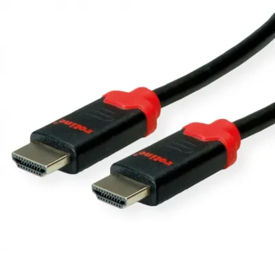 Cablu HDMI 10K30Hz/4K240Hz HDR T-T 1.5m Negru/Rosu, Roline 11.04.5941