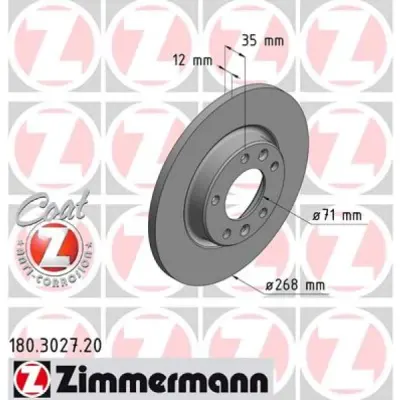 Disc frana ZIMMERMANN 180.3027.20