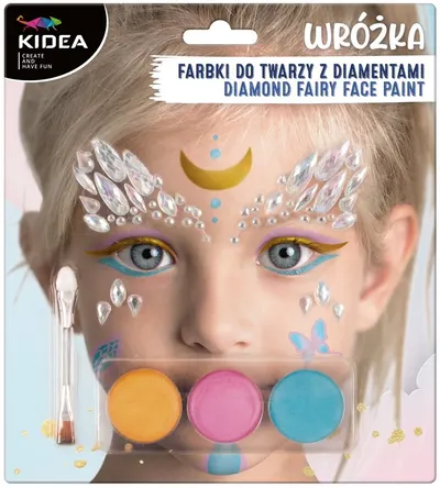 Set de vopsea de față Kidea - Fairy, cu diamante
