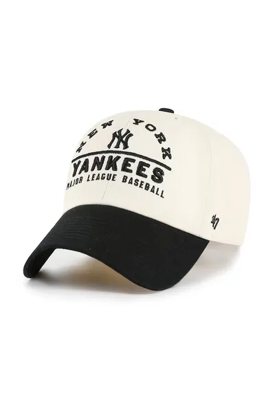 ’47 - Sapca ajustabila cu text brodat New York Yankees - Alb fildes/Negru