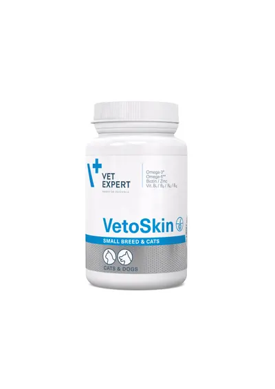 Supliment pentru tratarea afectiunilor dermatologice la caini si pisici Vet Expert VetoSkin Twist-Off, Small Breed, 60capsule