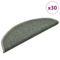 vidaXL Covorașe pentru scări, 30 buc., 56x17x3 cm, verde închis, semirotunde