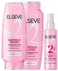 L'Oréal Elseve Set Glycolic Gloss - Șampon, balsam și ser, 400 + 200 + 150 ml