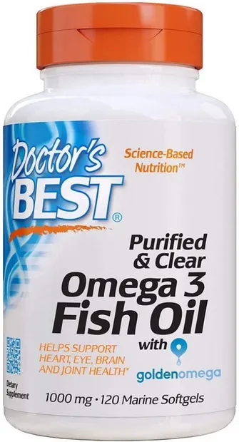 Omega 3 Fish Oil with Goldenomega, 1000 mg, 120 capsule, Doctor's Best