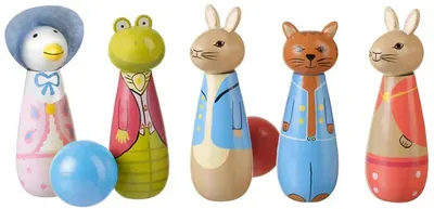 Bowling din lemn pentru copii Orange Tree Toys Peter Rabbit