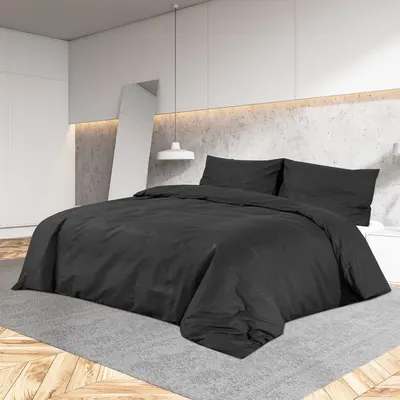 Gossi set cu husa de pilota, negru, 155x220 cm, microfibra