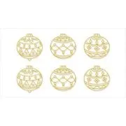 Sablon AMOS pictura geam Deco SDOPP-S19 6 bucati/set, globuri Craciun
