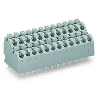 Double-deck PCB terminal block; push-button; 1.5 mm²; Pin spacing 5 mm; 2 x 8-pole; Push-in CAGE CLAMP®; 1,50 mm²; agate gray