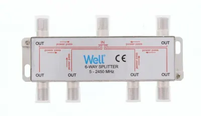 Splitter CATV coaxial (antena tv) 6 porturi 2450 MHz, SPLT-FC/6-ST-WL