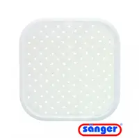 Covoras de dus din cauciuc natural antiderapant cu ventuze pentru fixare 56x56 cm alb