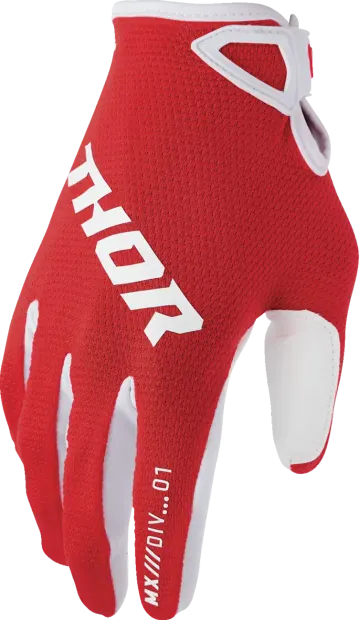 Manusi copii atv cross Thor LaunchMode Static, culoare rosu alb, marime 2YXS
