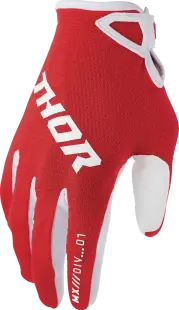 Manusi copii atv cross Thor LaunchMode Static, culoare rosu alb, marime 2YXS