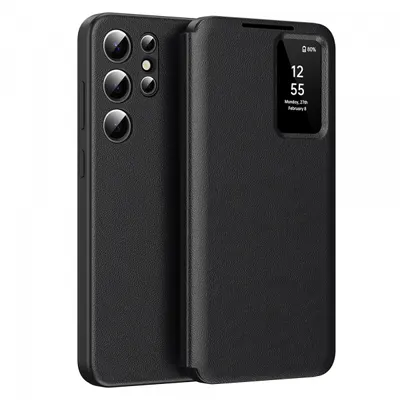 Husa pentru Samsung Galaxy S22 Ultra 5G S908, Techsuit, SmartView, Neagra